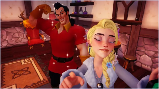 Gaston posting for a picture with a player