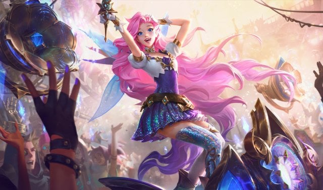 The official splash art for Seraphine, the Starry-Eyed Songstress.